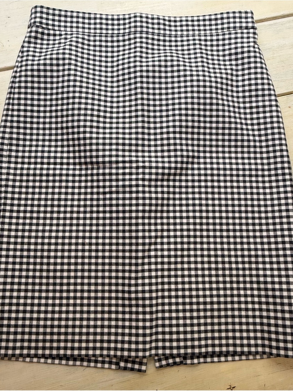 J. Crew Black and White Gingham Pencil Skirt